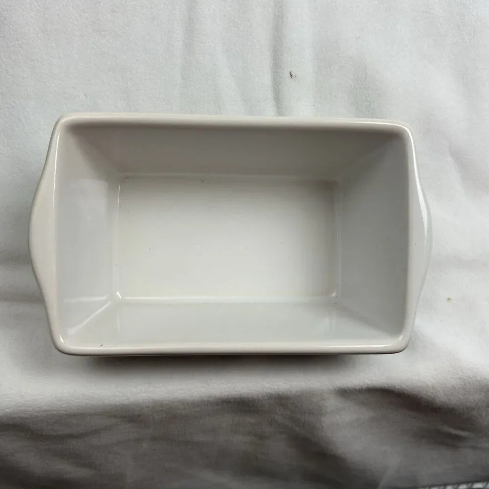 Christmas Gingerbread Ceramic Loaf Pan Dish Baking Dish 6” Holiday Oven Safe